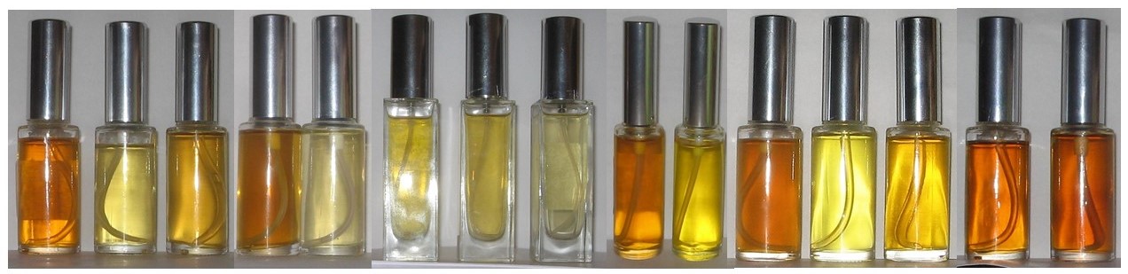 Perfume bottles with natural raw materials